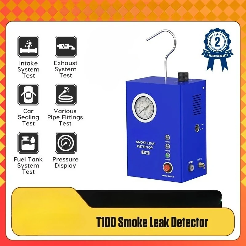 T100 Car Smoke Leak Detector Pipe Leak Locator with Built-in Pump Smoke Leakage Analyzer Detector Diagnostic Tool