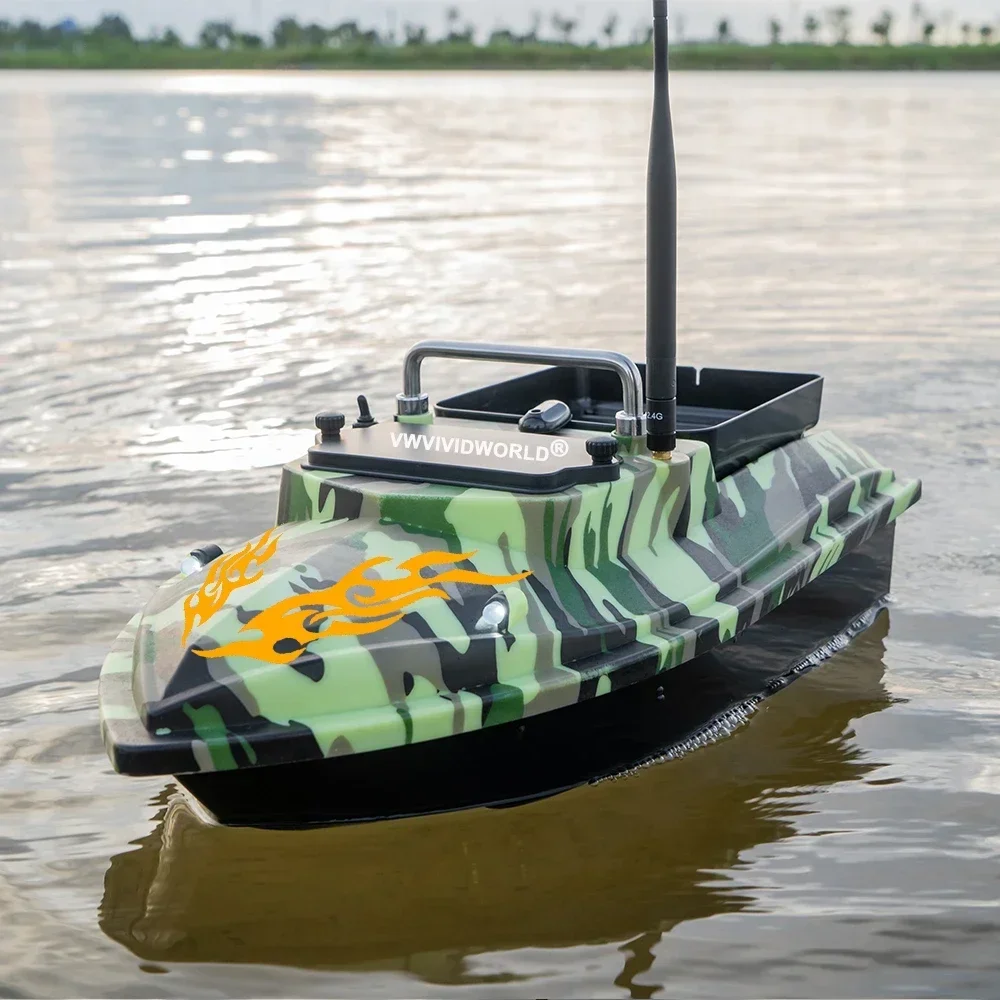 VWVIVIDWORLD Brand,2024,RC Fishing Bait Boat,2KG Loaded,Fixed Speed Cruise,Waterproof,High Speed,4 Night Light