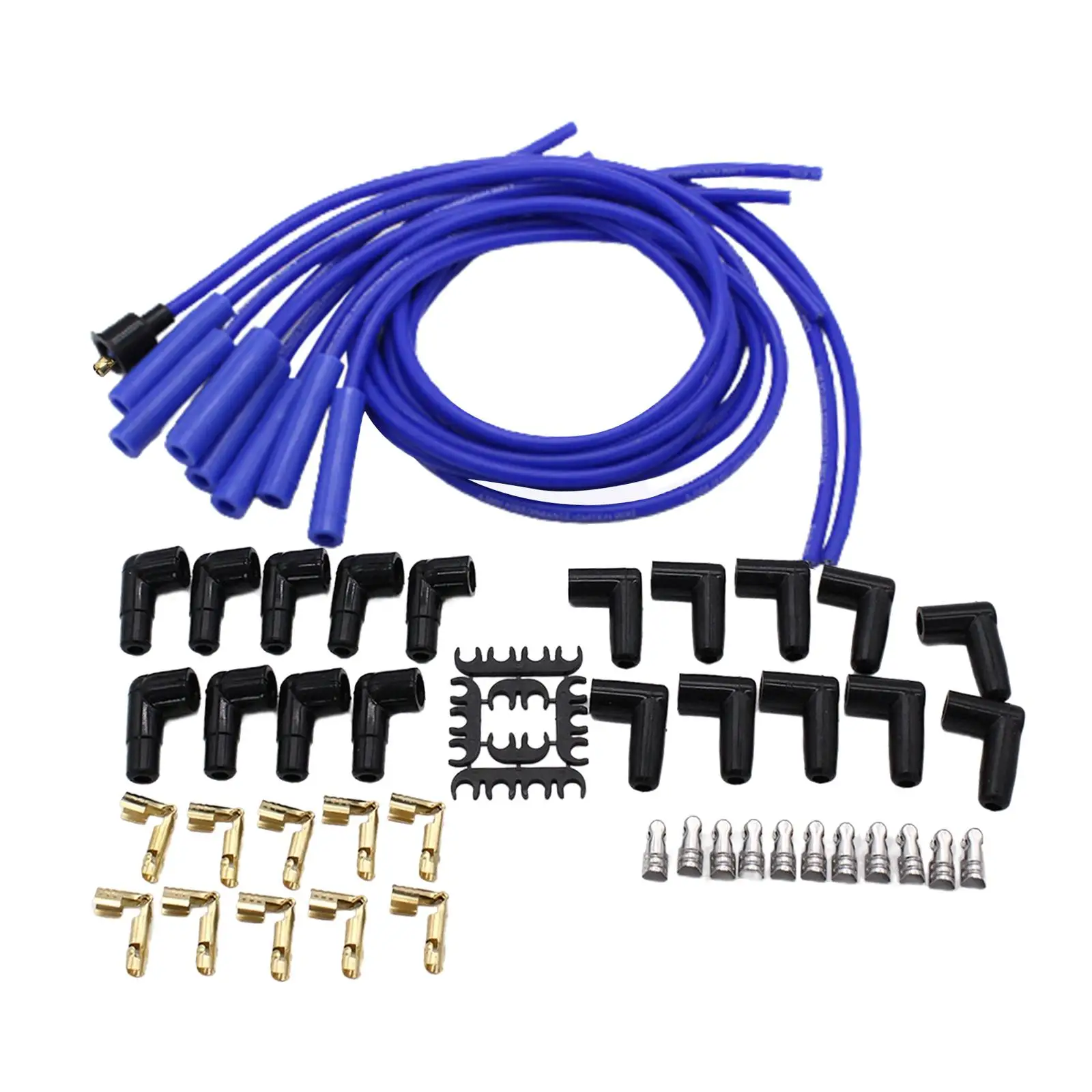 

Universal 8mm Ignition Wire Set 180 Degree Boots Spark Plug Cable Spark Plug Wire Assembly Spare Parts Durable Direct Mount