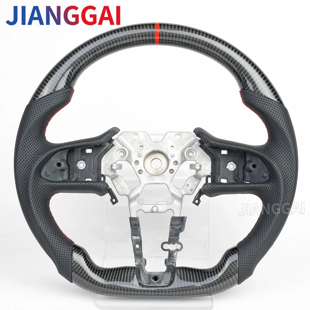 

Real Carbon Fiber Steering Wheel Without Heated Function Fit For Infiniti Q60 Q50 QX50 2017-2021 Red Stitching Car Accessories