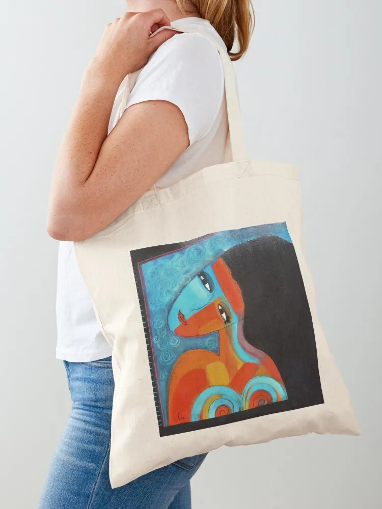 

COLORFUL YOUNG WOMAN IN TELE Tote Bag shopping trolley bag supermarket folding bag tote bags men tote canvas