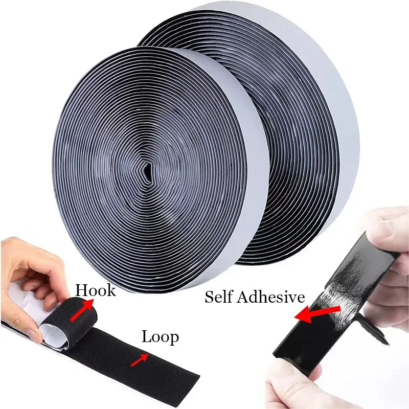 16/20/30/50/100mm 1Meter Strong Self Adhesive Hook and Loop Fastener Tape Double Sided Adhesive Tape with Glue Sticker Tape