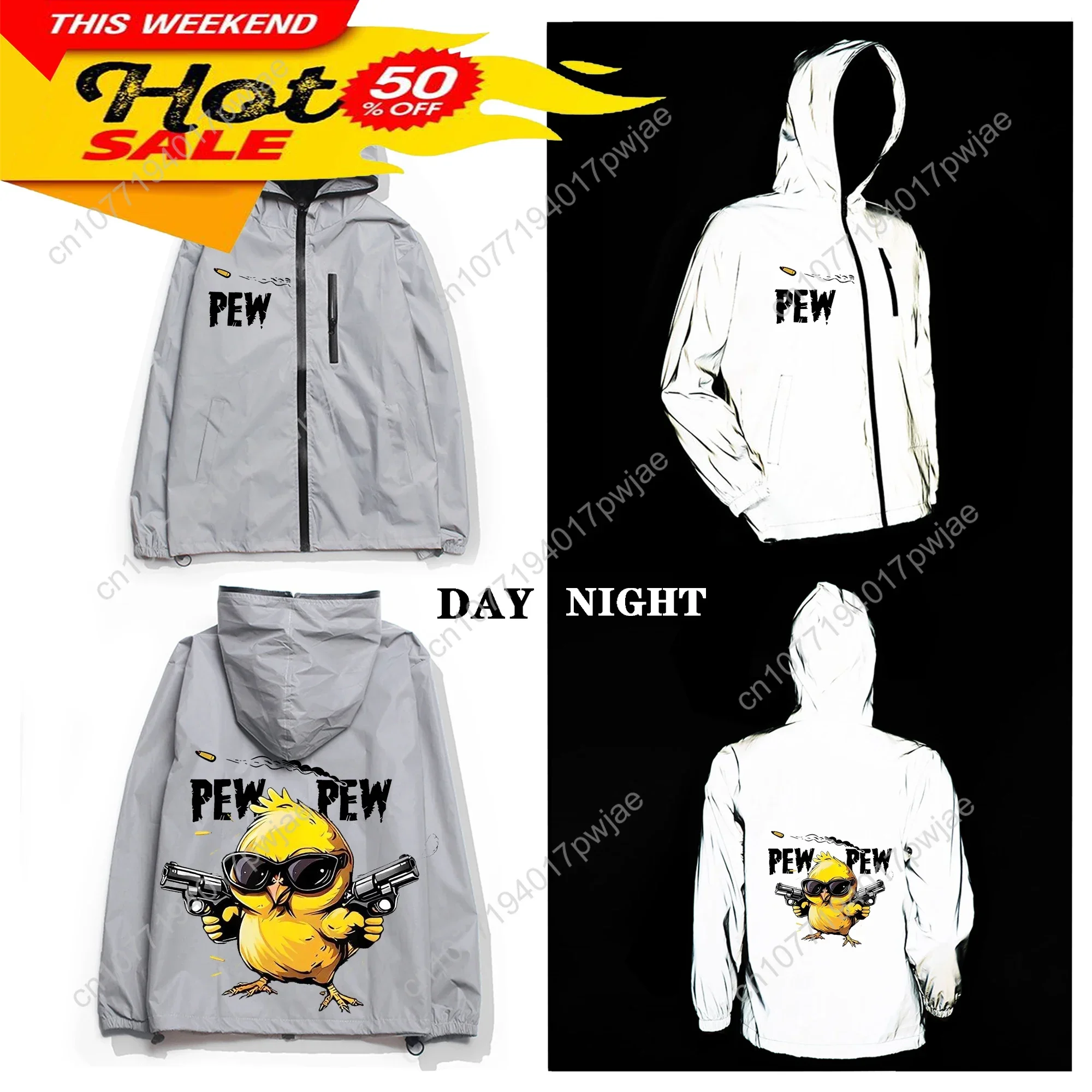 Pew Pew Madafakas Fun funny Reflective Jacket Mens Womens Coat Hooded Windbreaker Run Pocket JacketsZipper Customized Hoodie