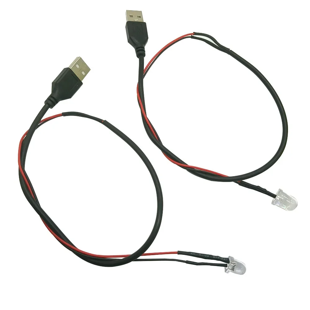 منفذ USB مع نموذج ضوء الكابل، مجموعة إضاءة LED المحيطة، مصدر الضوء، 3 مم، 5 مم، 8 مم، 10 مم، أحمر، أخضر، أزرق، أصفر، أبيض #3