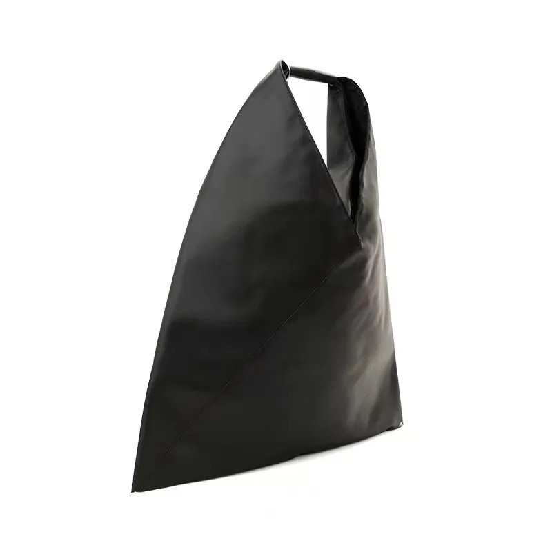 حقيبة حمل مثلثة ذات سعة كبيرة، حقيبة كتف مفردة من الجلد بطبقات مزدوجة، طراز حضري بسيط، مناسبة يومية، زلابية ناعمة...