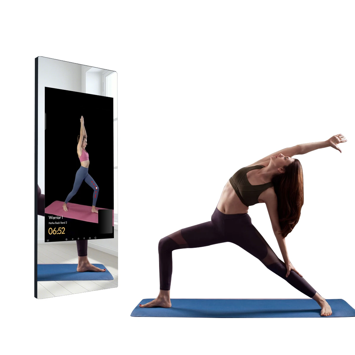 Miroir de Fitness Intelligent avec Écran Tactile FHD, Affichage Publicitaire, Système Android avec Caméra, 32 Pouces