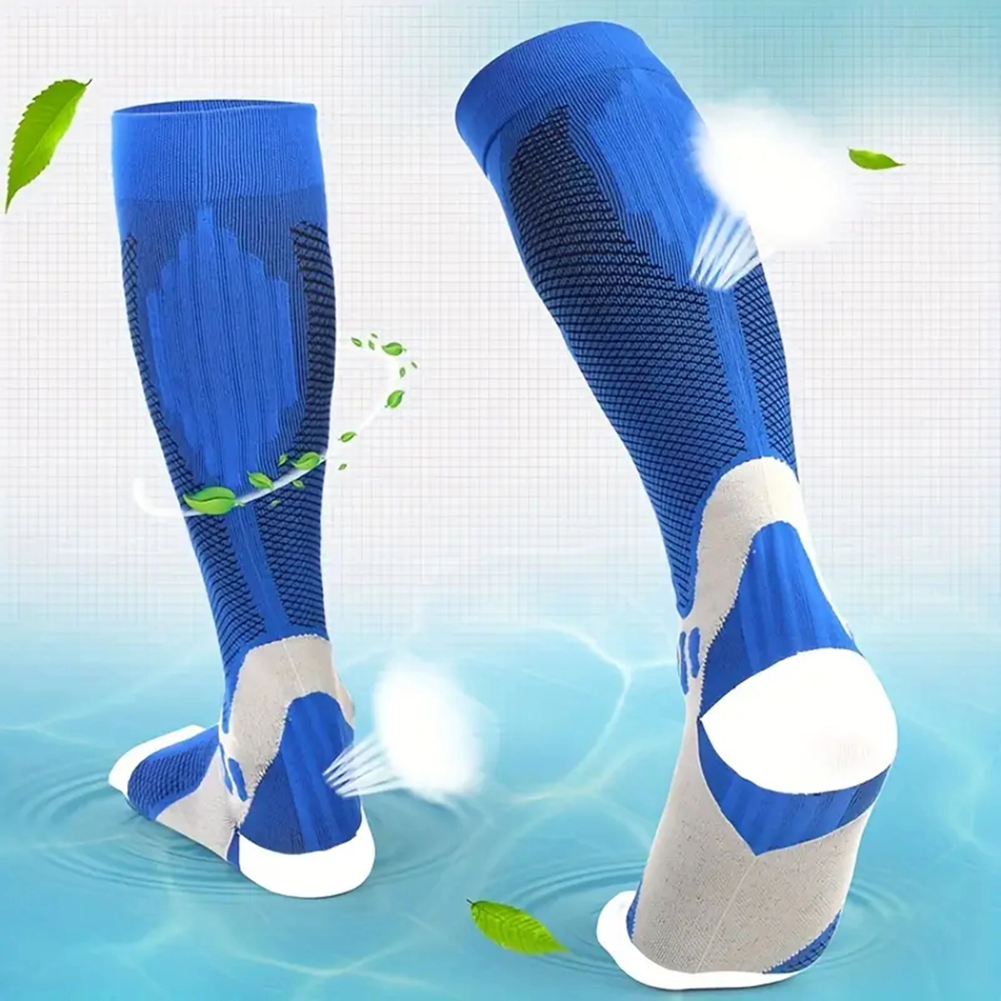 

3 Pair Compression socks Calf socks Long Tube Pressure Focks Outdoor Titness& Running Soccer Elastic Socks