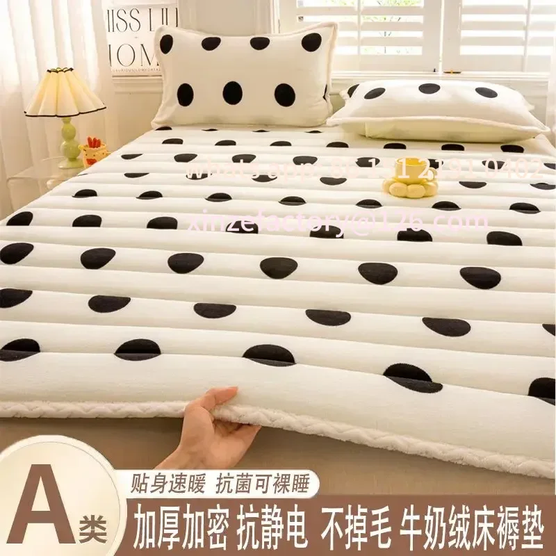 

Customizable 1pc Foldable Plush Tatami Floor Bed Mat Bedsheet Winter Milk Flannel Warm Soft Mattress Toppers Home Dormitory Bunk