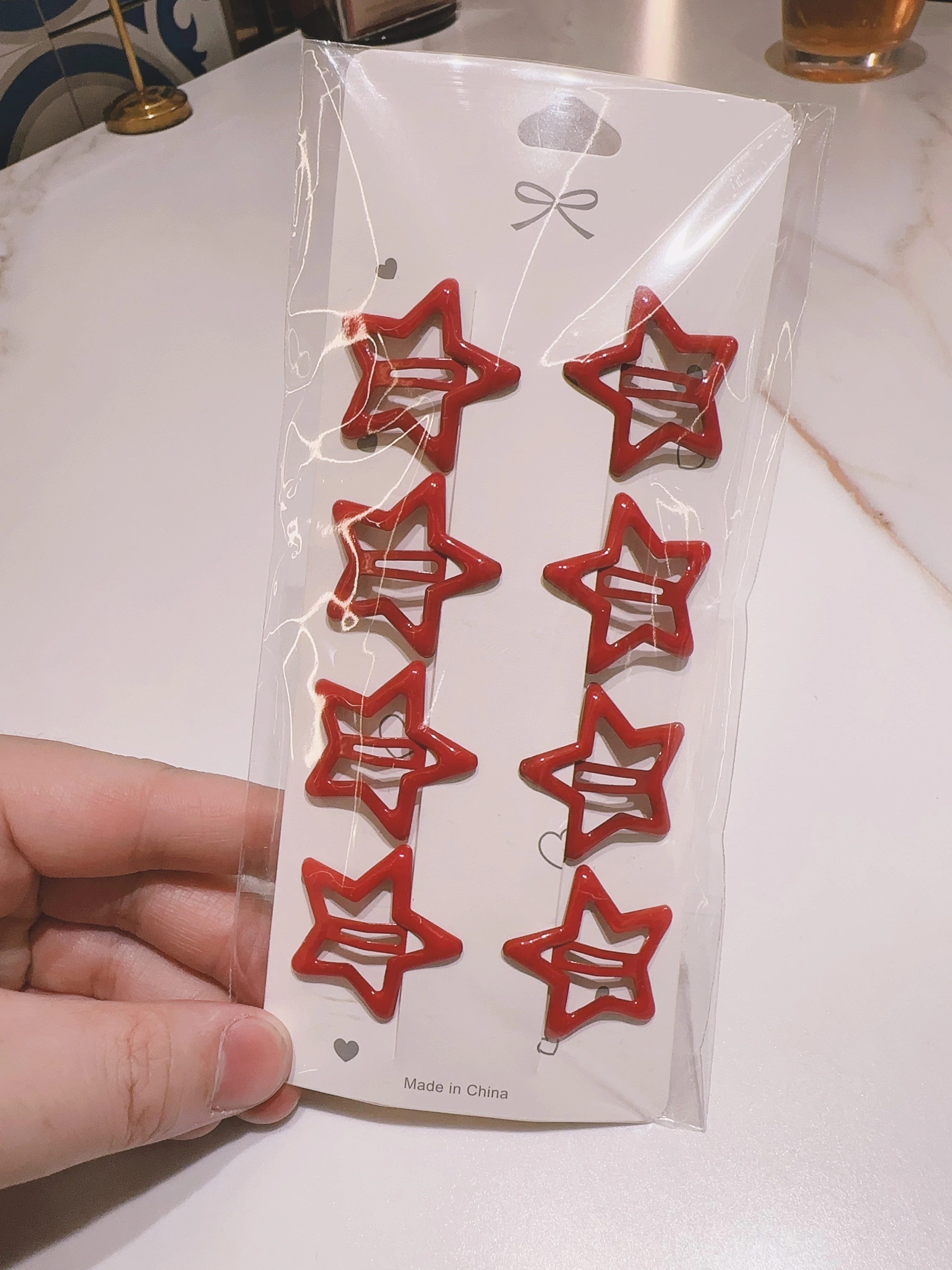 8 teile/satz rote Stern Haars pangen für Frauen Mädchen Wasser tropfen Metall clip Snap Haarnadeln kawaii Haars pange bb Clip y2k Mode accessoires – Detail 5