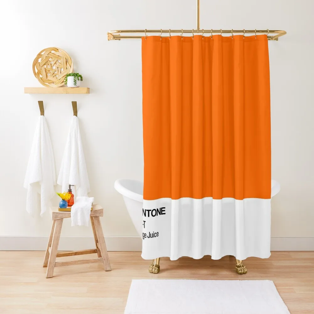 

Pantone - Orange Juice Shower Curtain For The Bathroom Waterproof Fabric Shower In The Bathroom Curtain
