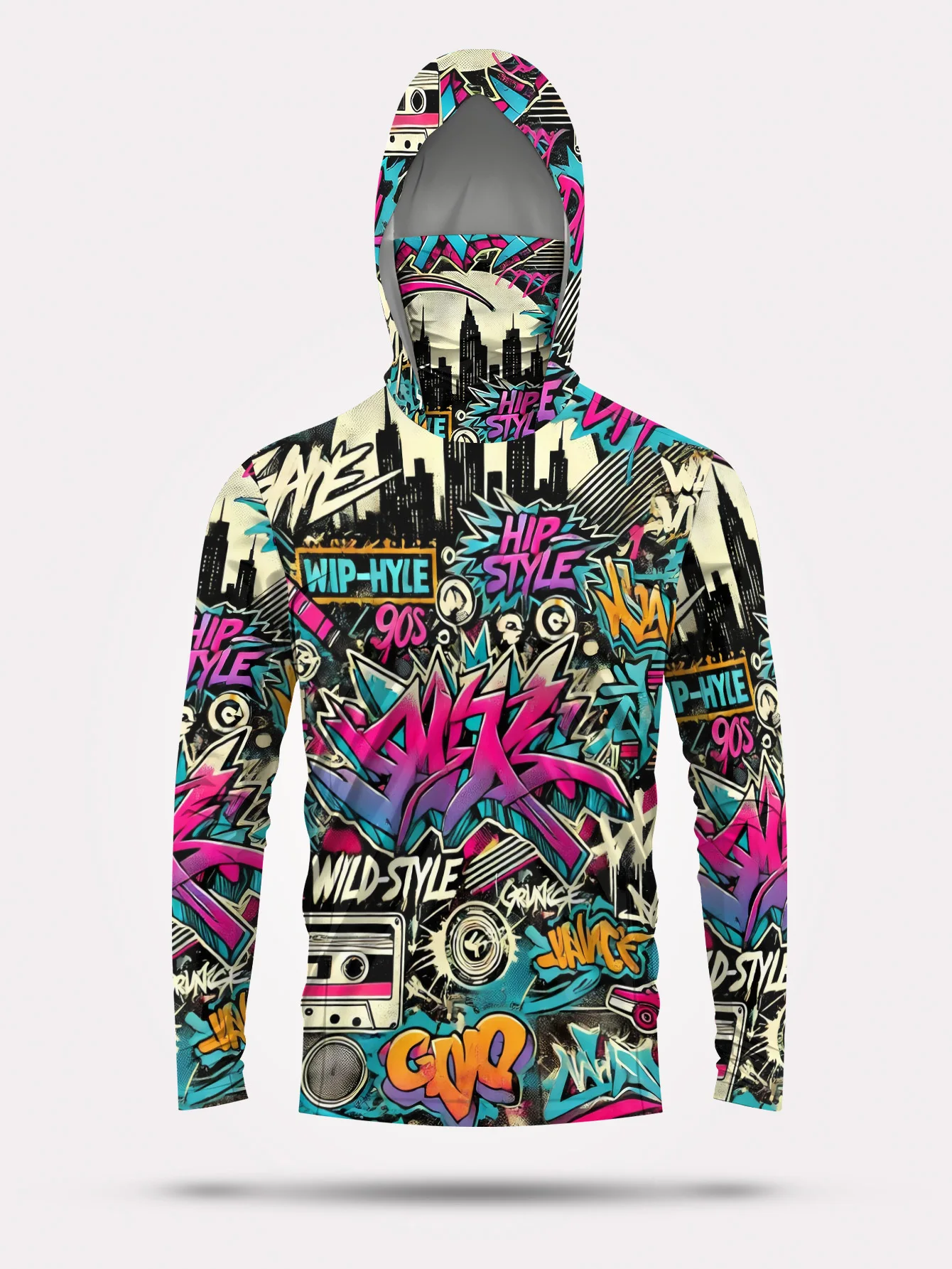 2026 Summer New Style Men's Long-Sleeved Shirt with 3D Letter Pattern Print for Comfortable Soft Breathable and Sporty Wear image 4