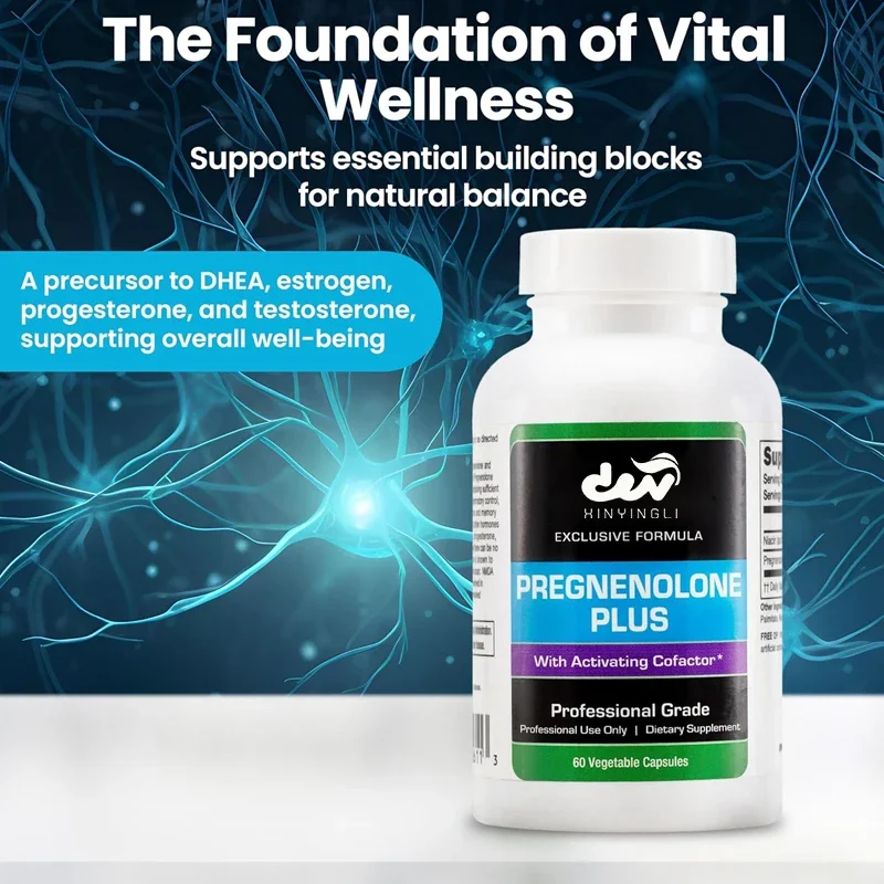 Women optimize pregnenolone supplements to support energy, promote mitochondrial function, and contain nicotinamide -60 capsules
