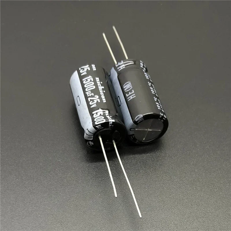 NICHICON HE Capacitor eletrolítico de alumínio série, 12,5x25mm, impedância extremamente baixa, 25V, 1500uF, 25V, 1500uF, 5pcs