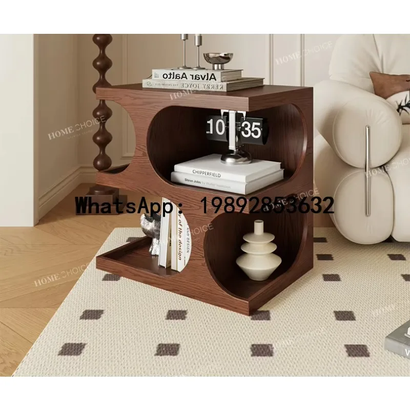 

X5 Storage Rack Sofa Side Table Living Room Solid Wood Small Coffee Table Creative Corner Bedroom Bedside Table