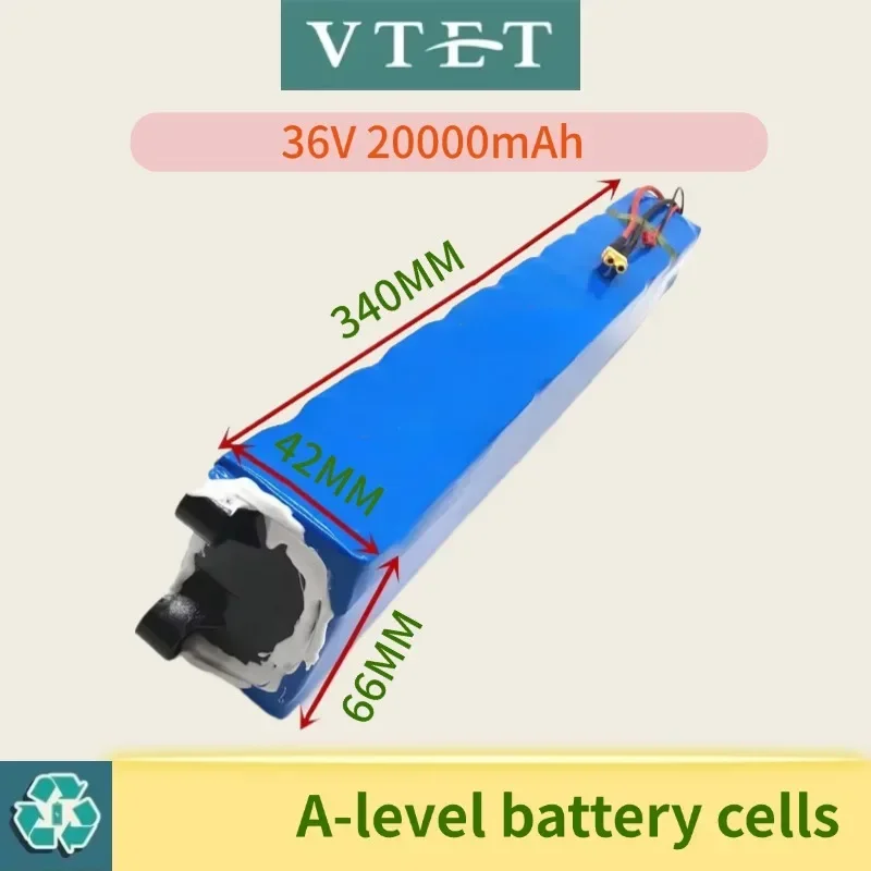 2024 NEW 36V 20Ah 18650 Lithium Battery Pack 10S3P 20000mah 500W Same Port 42V Scooter M365 Ebike Power Battery with BMS can DIY