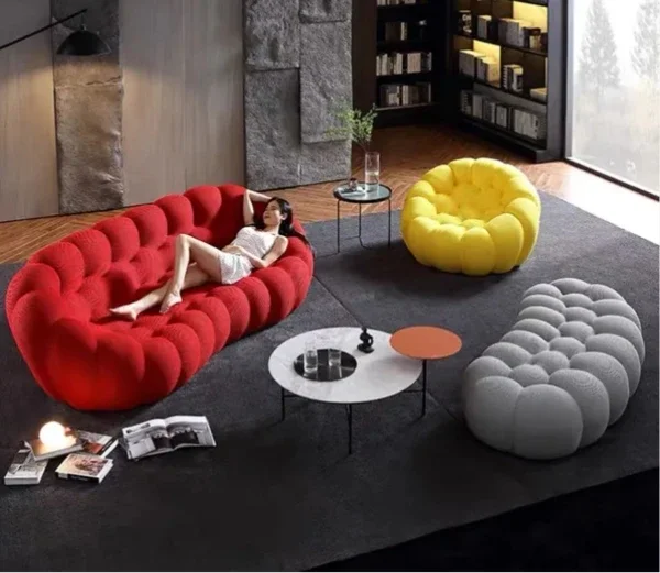 Modern Designer Home Furniture Sofa Bed 2 3 Seater Colorful Bubble Sofa For Living Room Hotel Salon