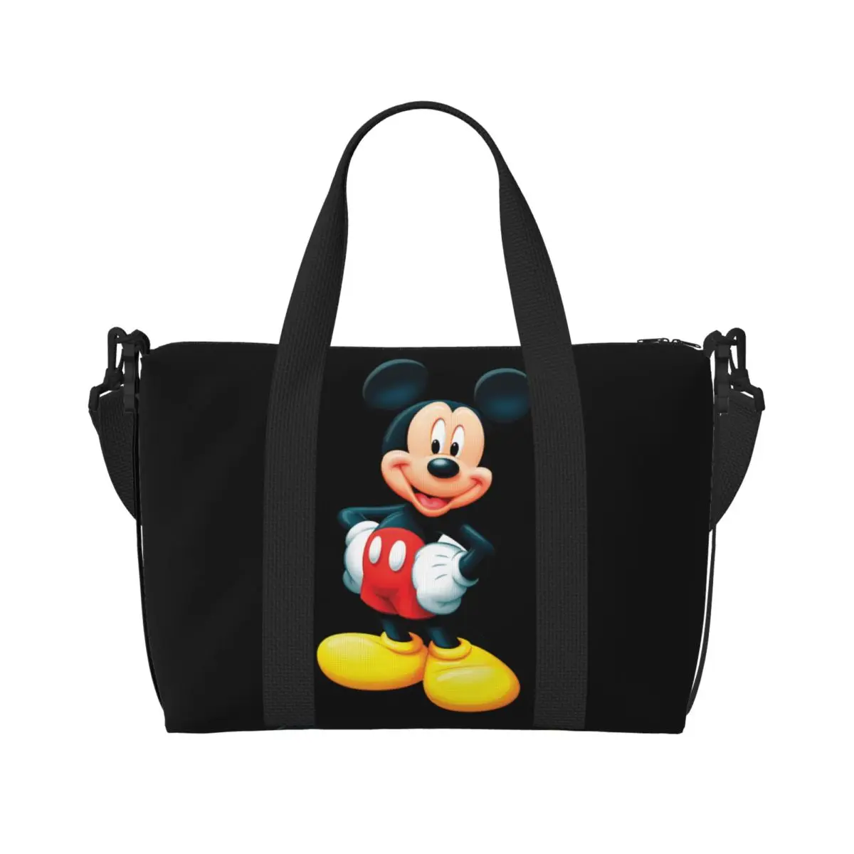 Custom Mickey Mouse Minnie Tote Bag Women Large Capacity Cartoon Gym Beach Travel Bags