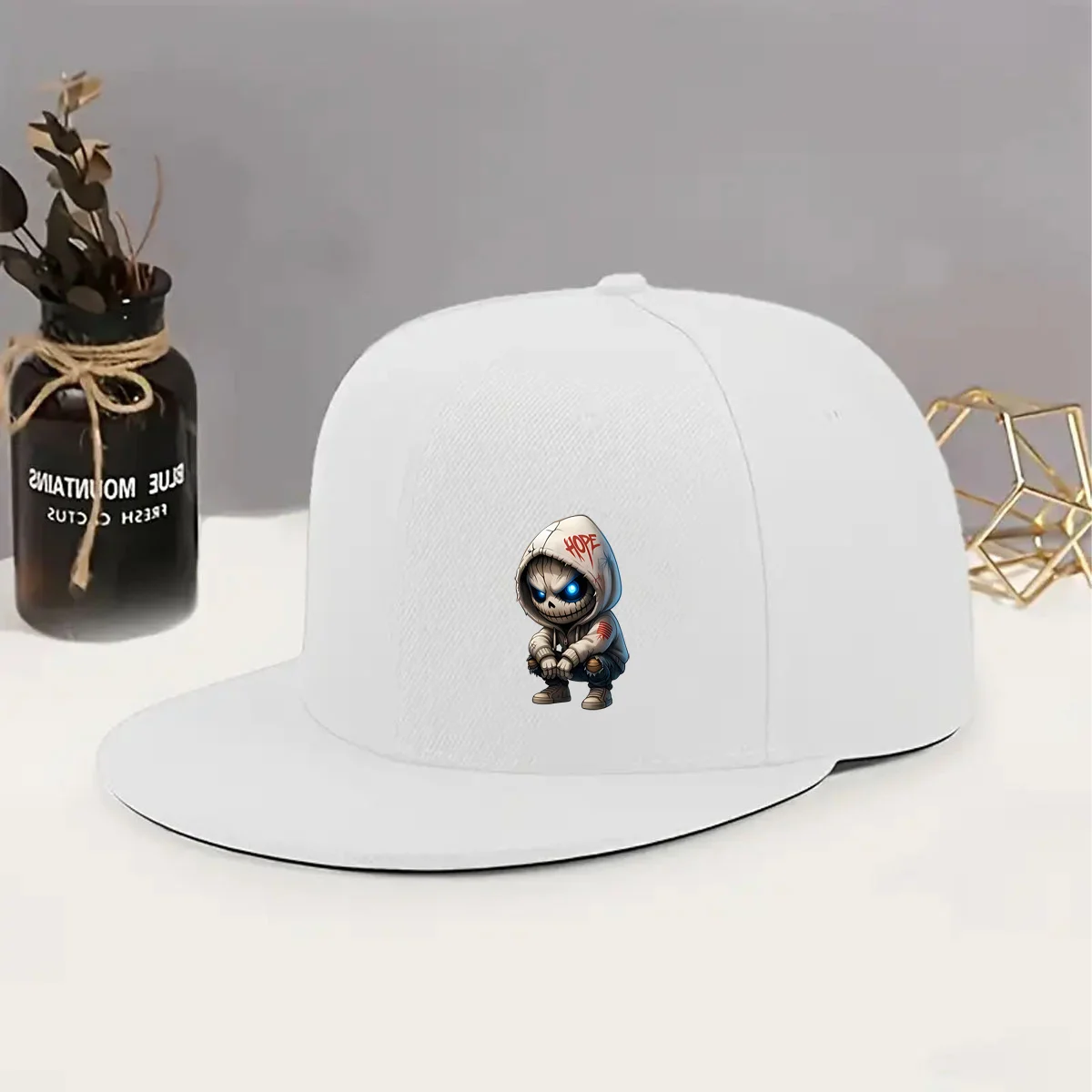 An Adjustable Printed Trendy Duckbill Flat Brim Hat, Lightweight Printing Process, Multi-Color Hat Options, Suitable for Men And
