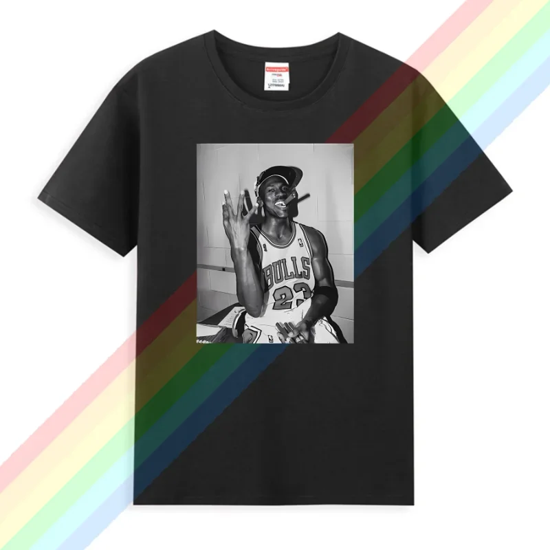 남성용 캐주얼 빈티지 마이클 티셔츠, 그래픽 오버사이즈 요르단 시가, 통기성 편안한 스트리트웨어 S-3XL, 매우 시원한 신상