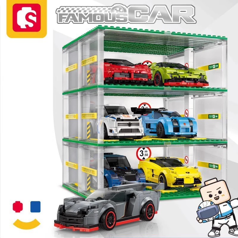 Acrylic Transparent Car Model Display Box Building Blocks Assemble Dust Cover Car Toys Protection Showcase Compatible With Brand