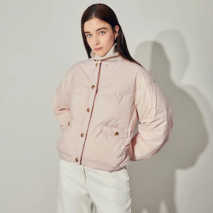 Parka cálida de plumas de ganso, abrigo redondo Ne Dstring para ir al trabajo, prendas de vestir exteriores Jaet cálidas y versátiles para mujer