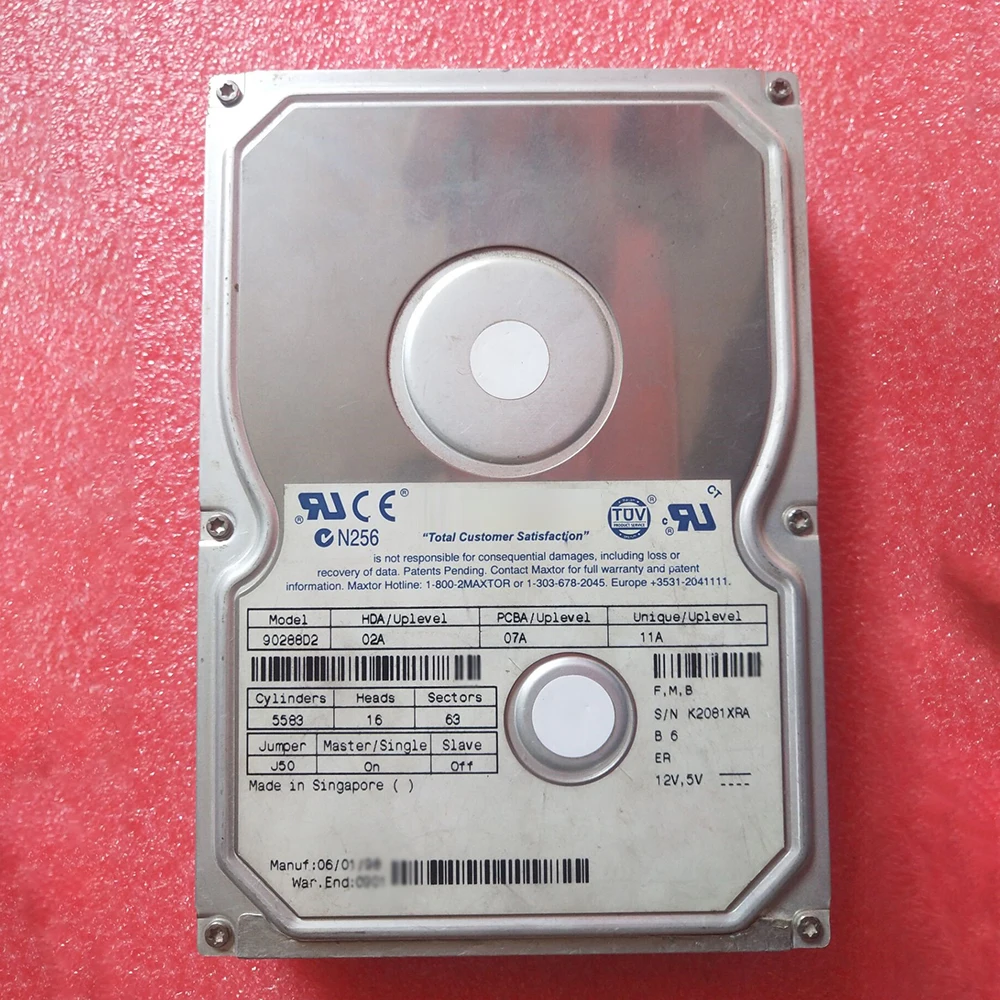 Original Industrial Control Medical Hard Disk 90288D2 K20BNKSA For Maxtor 2.5G Parallel Port IDE 3.5