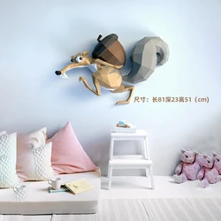 80cm Squirrel Paper Model Home Decor wall decoration Papercraft 3D DIY Puzzles Hand Made Creative Educational Toys