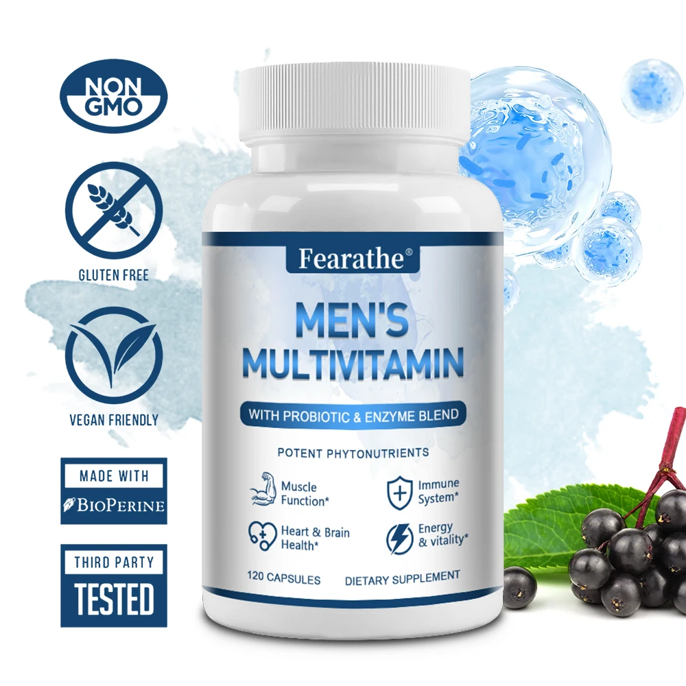Suplemento Multivitamínico y Multimineral para Hombres, Apoya la Energía Diaria Masculina, la Función Inmunológica, el Estado Físico, la Salud de la Piel, el Cabello y las Uñas