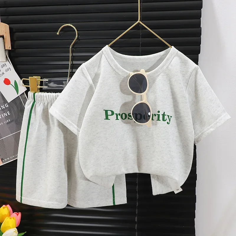Neue Kinder Kurzarm Anzug Mädchen Jungen T-Shirt Sommer Baby Mode Sport Casual Sets Kleidung Kinder kleidung