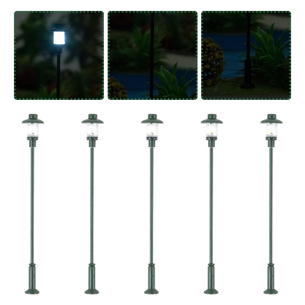 Luz de rua modelo micro paisagem decoração do jardim ao ar livre luzes de fadas preto aço inoxidável mais abs criança