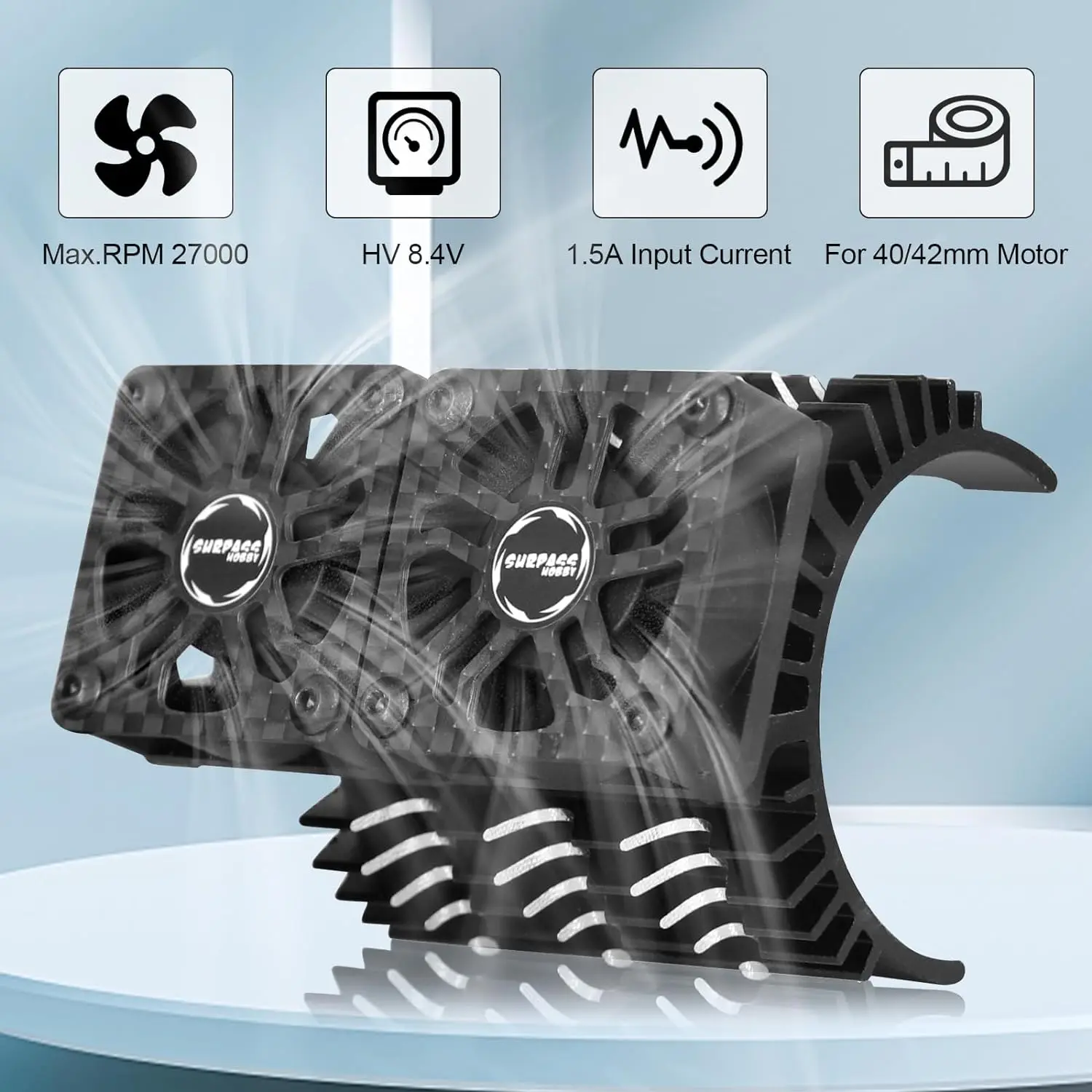 المزدوج 30 مللي متر RC مراوح التبريد 27000 دورة في الدقيقة 4068 4274 فرش السيارات المبرد ل 1/7 1/8 40 مللي متر 42 مللي متر قطر حجم RC فرش السيارات