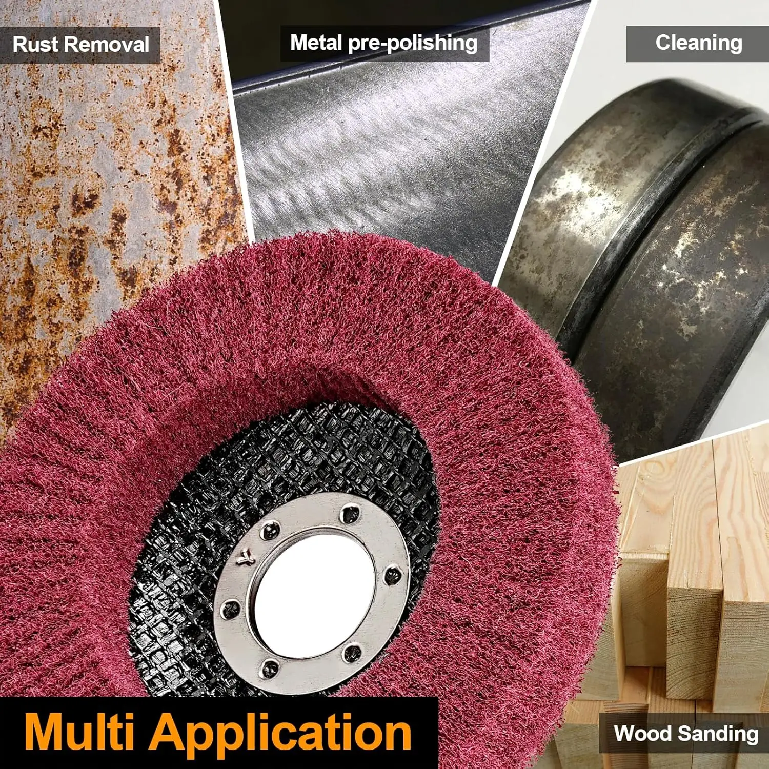 10 قطعة ألياف النايلون رفرف إطارات لامعة 4/4.5/5 بوصة غير المنسوجة قرص الطحن لطاحونة الزوايا تلميع المعادن 180 حصى 320 حصى