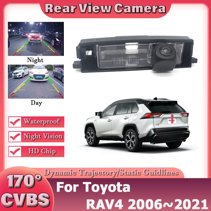 

170 Degree HD 1080x720P Special Vehicle Rear View Camera For Toyota RAV4 RAV-4 2006~2014 2015 2016 2017 2018 2019 2020 2021 Car
