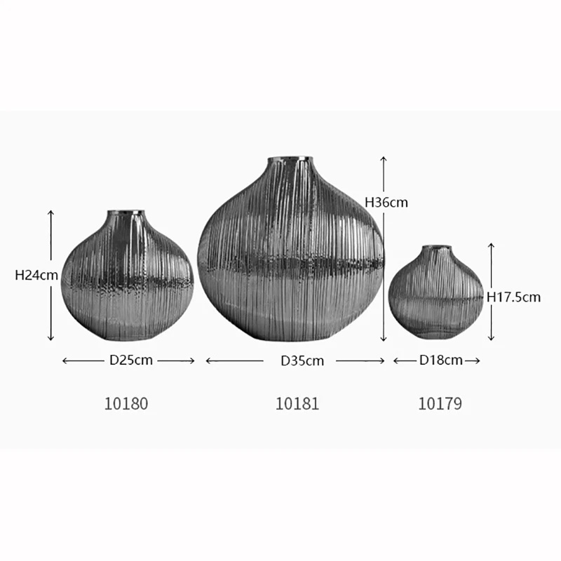 Imagem -06 - Vaso de Vidro Galvanizado de Prata Decoração de Mesa de Jantar Vertical Vintage Geométrico Acessórios de Sala de Estar