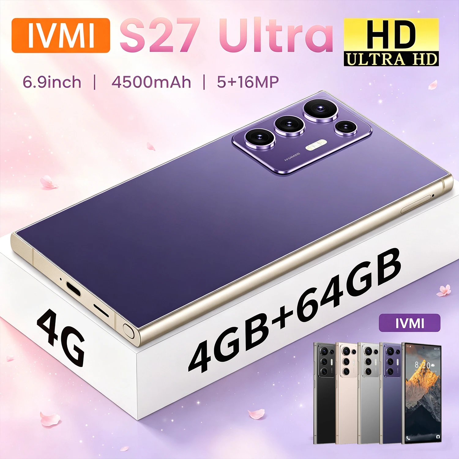 IVMI S 27 ULTRA unlocks smartphone Android10.0 6.9-inch screen 4GB+64GB 5+16MP phone 4500mAh is suitable for Google Play store W
