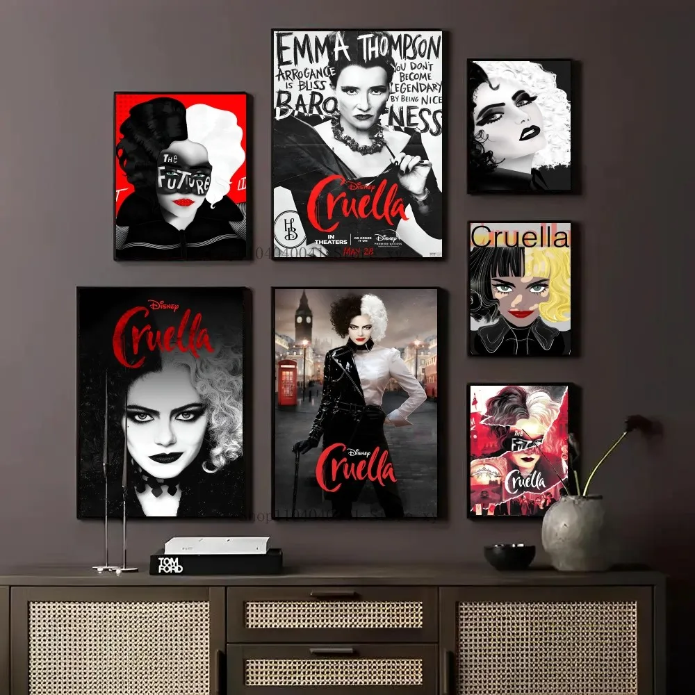 1pc Disney Cruella Poster Papier drucken nach Hause Wohnzimmer Schlafzimmer Eingang Bar Restaurant Cafe Kunst Malerei Dekoration