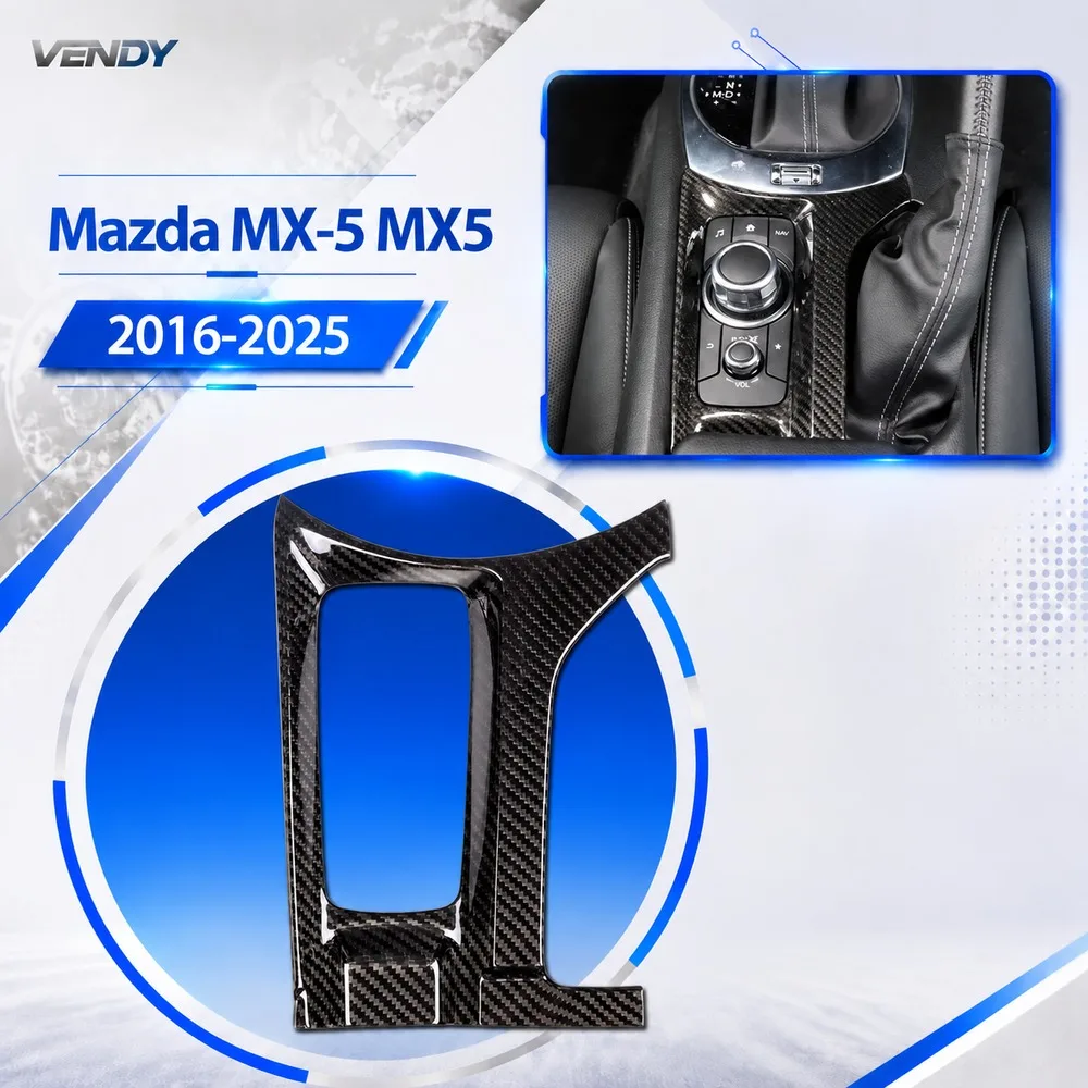 Real Carbon Fiber For Mazda MX-5 MX5 2016-2025 Center Console Volume Mode Frame Cover Trim Modified Parts Accessories