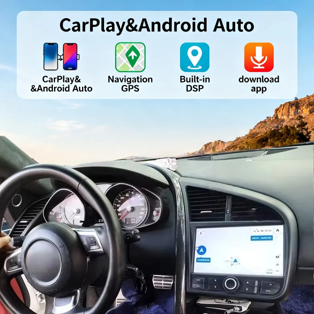 Car Radio For Audi R8 V10 Spyder 2007 - 2015 Wireless Carplay GPS Navigation Android Auto Multimedia Player Stereo dsp Head Unit