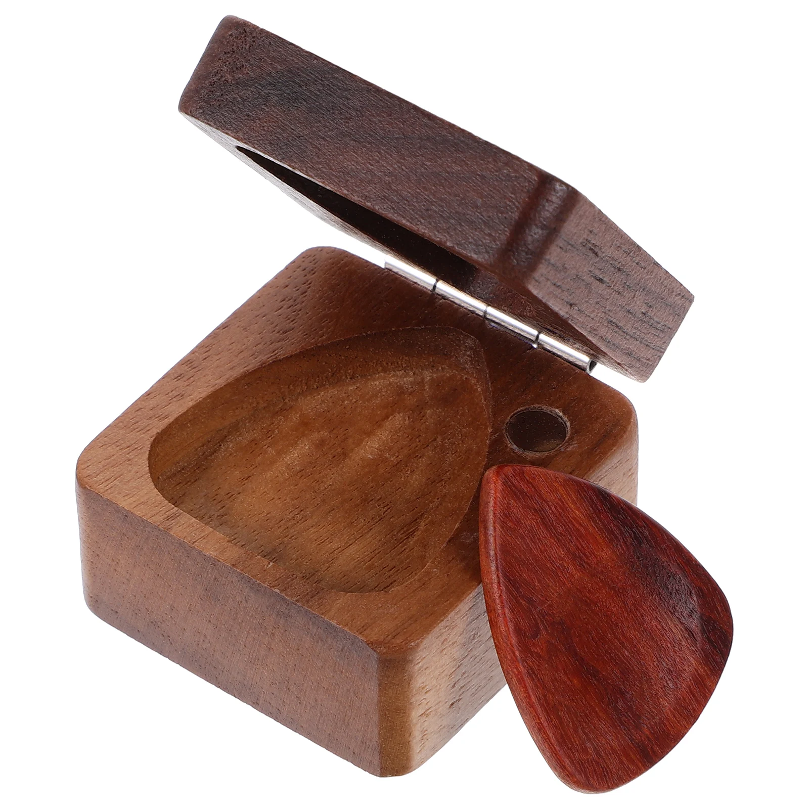 

Wooden Acoustic Guitar Holders Storage Picks for Plectrum Organizer Case. Mini Pickholder