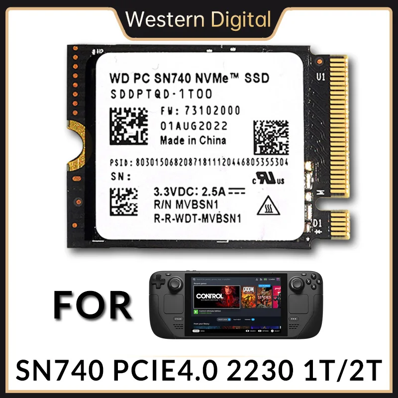 【新品未開封】SN740 2230 2TB NVMe SSD WD SN740 2TB M.2 2230 SSD NVMe PCIe4x4 For Steam Deck ASUS ROG