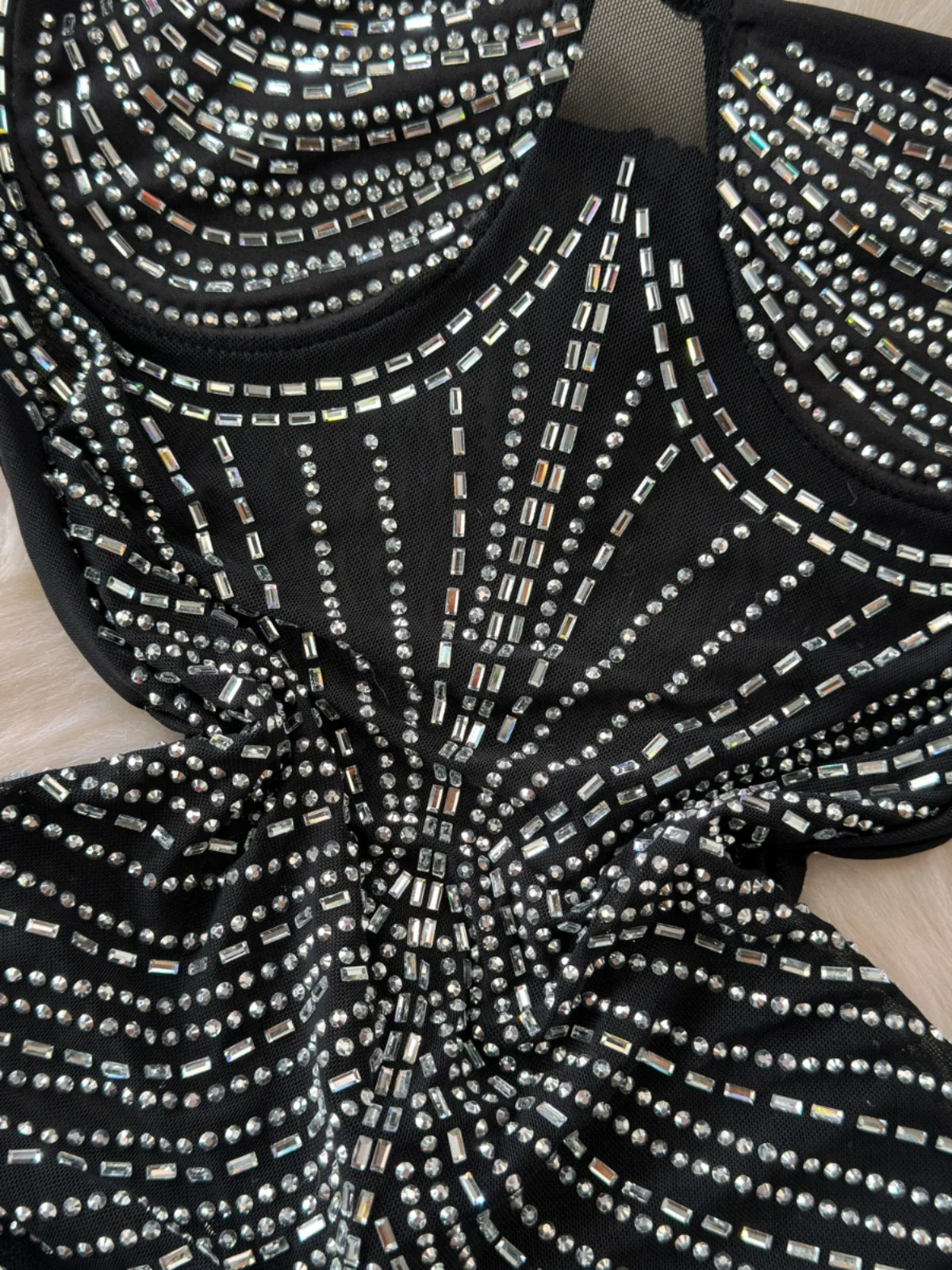   Sexy diamantbesetztes, durchsichtiges Netz-Trägerkleid, langes Dr. Damen-Sommerkleid mit hoher Taille und H-Form