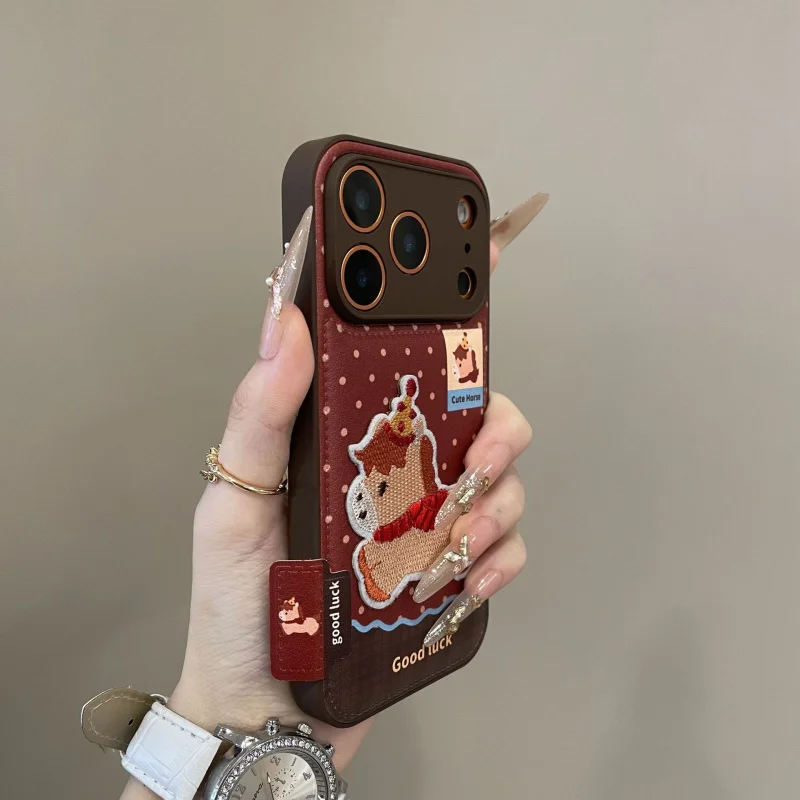

Grid Pony Suitable for Apple 17 Pro max Cartoon Cute iPhone 16 Pro Camera Package 15 New Models 13