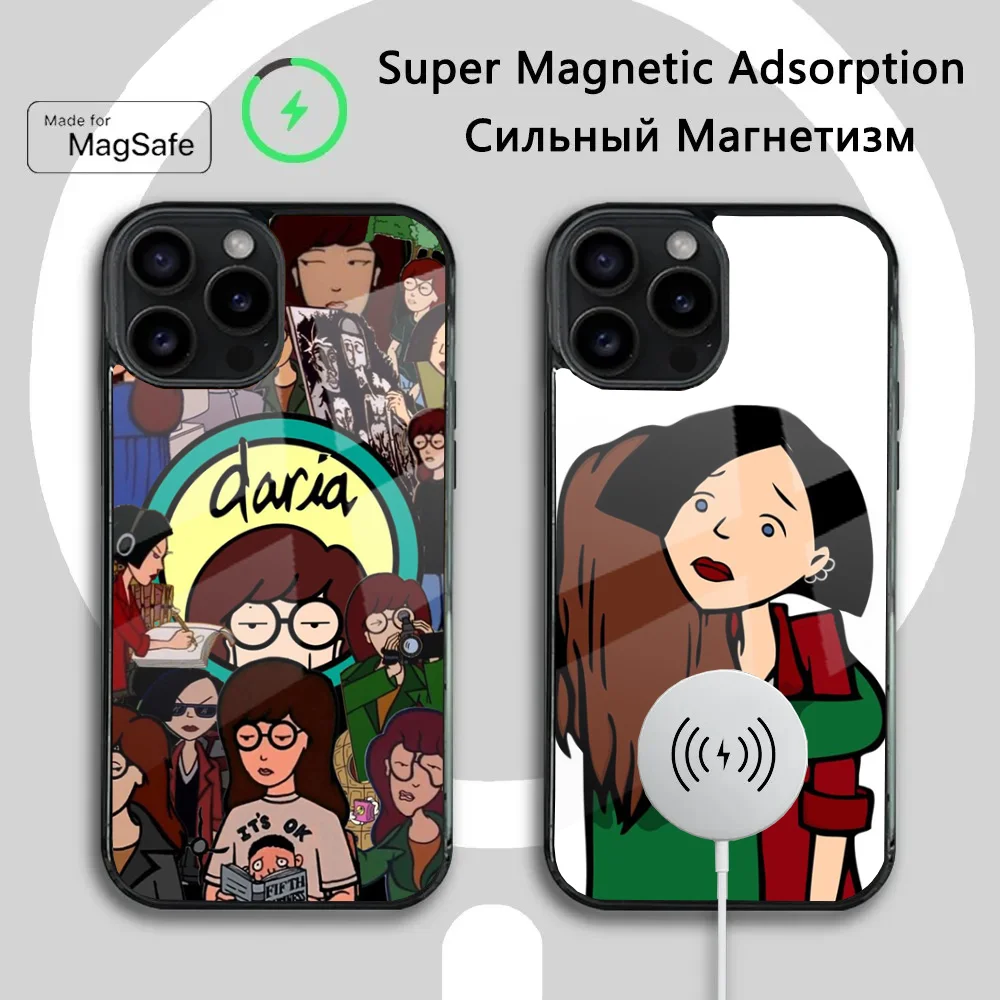 Cartoon D-Daria  Phone Case For iPhone 16 15 14 13 12 11 Plus,Pro,Max Mini Magsafe Magnetic Wireless Charging