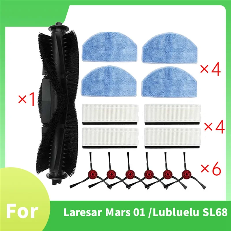 B25B 15 Pcs Vacuum Cleaner Accessories Main Side Brush Mop Filter For Laresar Mars 01/Lubluelu SL68
