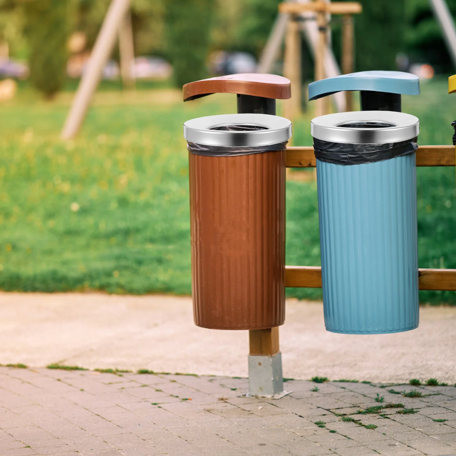

1pc Stainless Steel Commercial Trash Can Replacement Lid Large Opening Wind Resistant For Outdoor Public Spaces Office