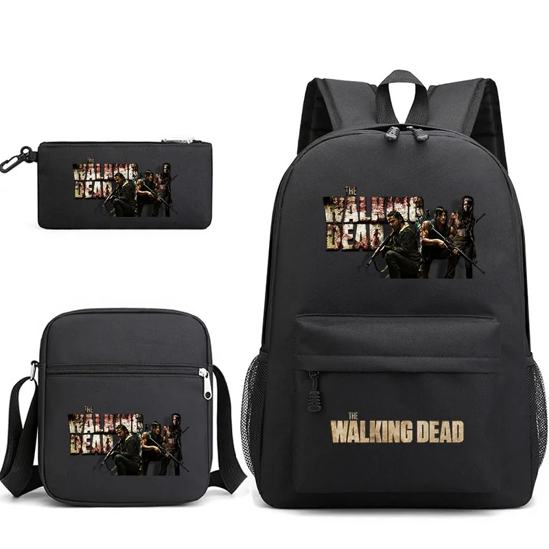 3pcs The Walking Dead Bookbag Kids Backpack Student Boys Girls School bags Shoulder Bag Set Daily Backpacks Mochilas