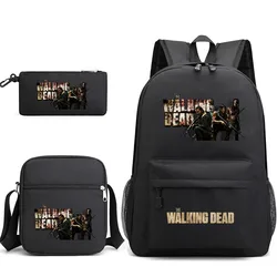 Mochila escolar The Walking Dead para niños y niñas, juego de bolsos de hombro, Mochilas diarias, 3 piezas