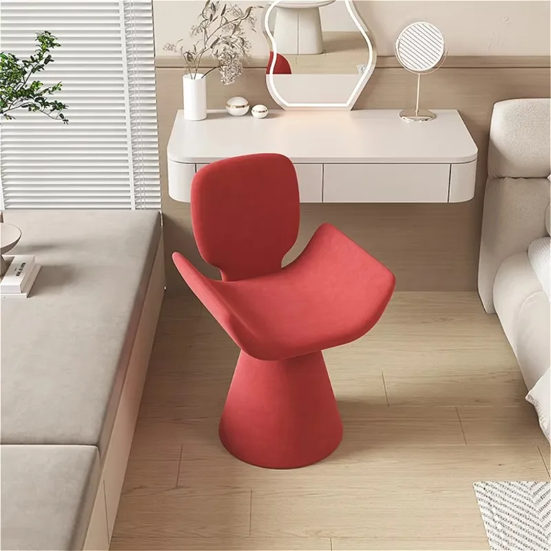 Light Luxury High-end Minimalist Leisure Makeup Chair, Girls Bedroom Furniture Swivel Cream Style Backrest Dining Table Chair