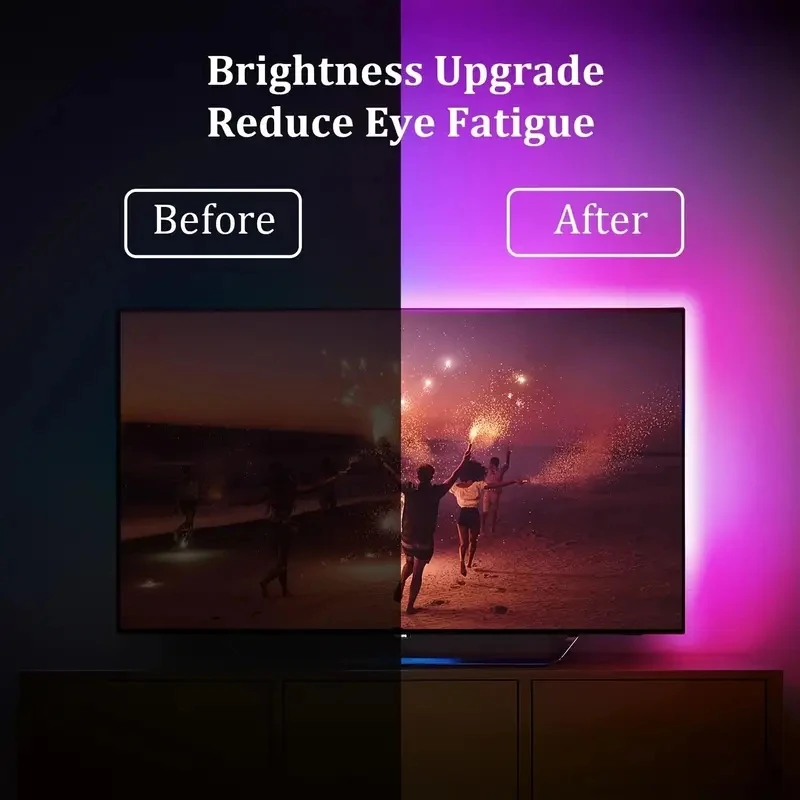 RGBIC LED TV-Hintergrundbeleuchtungsstreifen mit Kamera-App-Steuerung, Musik-Synchronisation, Smart Lights für Gaming-Räume, 55-75 Zoll, Ambientebeleuchtung – Detail 5