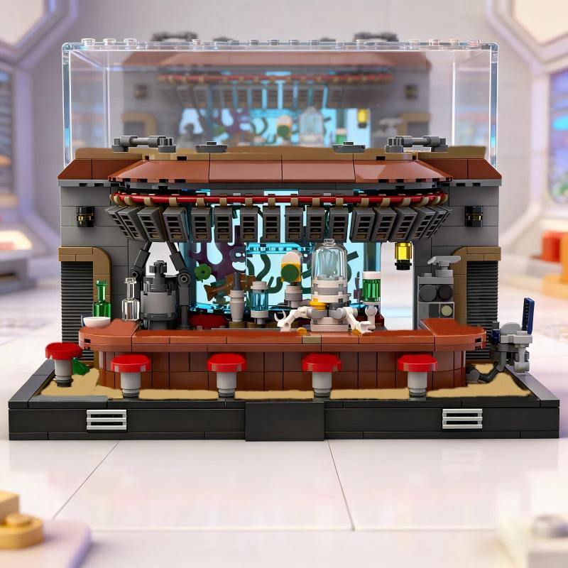 Set di Costruzioni Modulari 691 Pezzi, Scena di Battaglia Stellare Sci-Fi, Design Creativo Educativo, Regalo per Festival